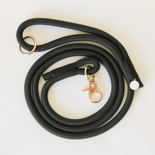 Braided Rope Leash - Black