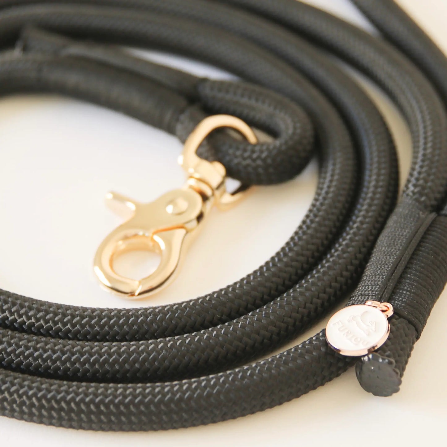 Braided Rope Leash - Black